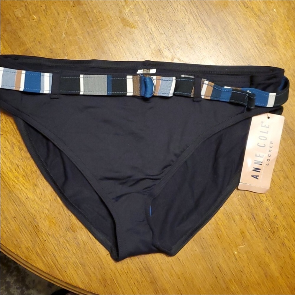 NWT Anne Cole CL black belted swim bottom